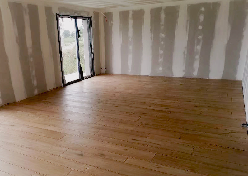 pose de Carrelage imitation parquet à Brest