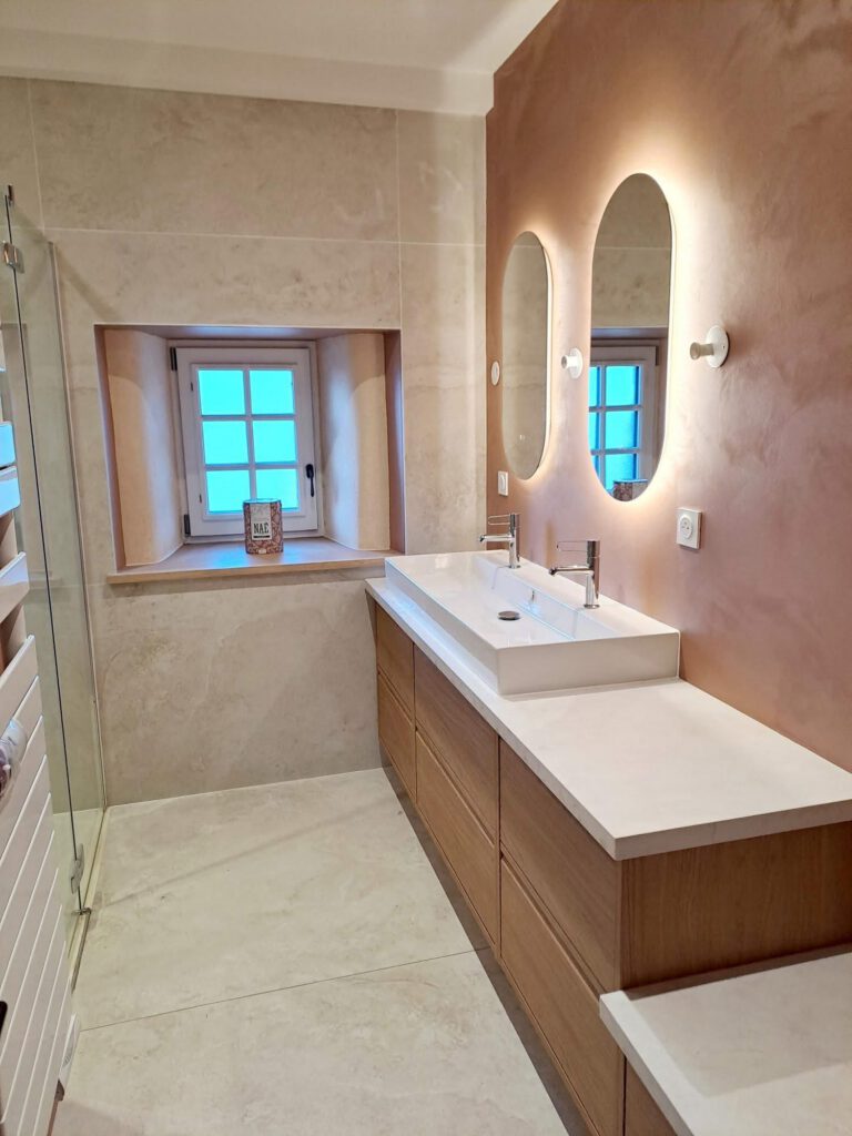 Photo salle de bain harmonie sol et mur